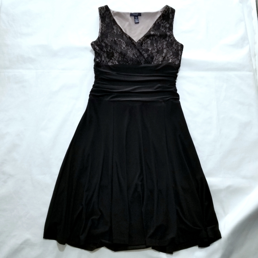CHAPS Cocktail Lace Dress V-Neck Sleeveless